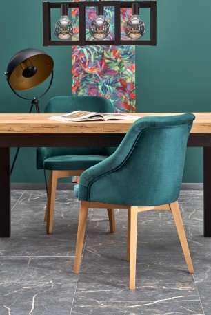 TIAGO extending table 140-220 / 80 top: craft oak, legs: black
