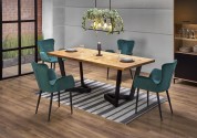 MASSIVE extending table 160-250x90x77 cm light oak / black