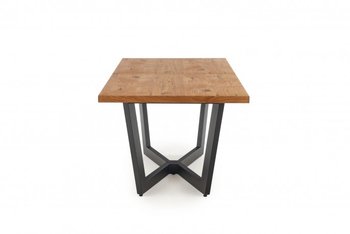 MASSIVE extending table 160-250x90x77 cm light oak / black