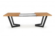 MASSIVE extending table 160-250x90x77 cm light oak / black