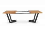 MASSIVE extending table 160-250x90x77 cm light oak / black