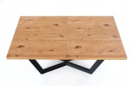 MASSIVE extending table 160-250x90x77 cm light oak / black