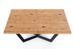 MASSIVE extending table 160-250x90x77 cm light oak / black