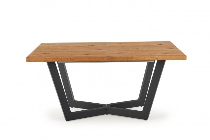 MASSIVE extending table 160-250x90x77 cm light oak / black