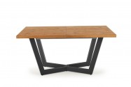 MASSIVE extending table 160-250x90x77 cm light oak / black