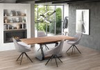 URBANO extendable table, top - golden oak, leg - black / golden oak
