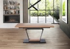URBANO extendable table, top - golden oak, leg - black / golden oak