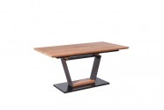 URBANO extendable table, top - golden oak, leg - black / golden oak