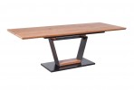 URBANO extendable table, top - golden oak, leg - black / golden oak