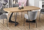 VELDON extending table, top - natural oak, legs - black