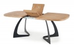 VELDON extending table, top - natural oak, legs - black