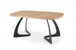 VELDON extending table, top - natural oak, legs - black