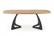 VELDON extending table, top - natural oak, legs - black