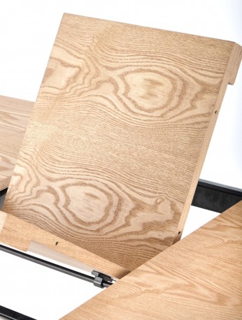 VELDON extending table, top - natural oak, legs - black