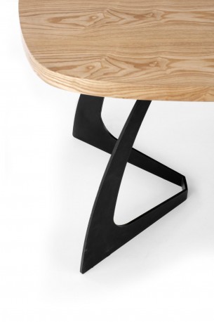 VELDON extending table, top - natural oak, legs - black