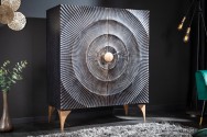 MADARA - 120 cm högskåp i svart/guld mangoträ