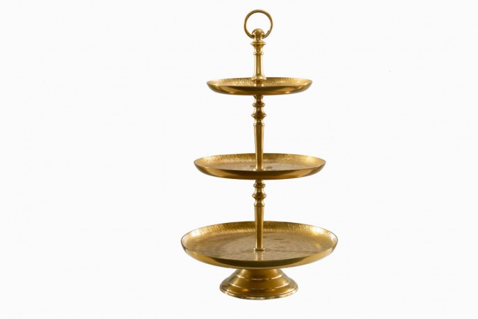 STORY - 50 cm orientaliskt kakställ i aluminum/guld