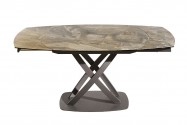YAZA - 130-190 cm förlängningsbart matbord i taupefärgat marmorutseende