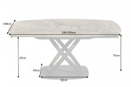 YAZA - 130-190 cm förlängningsbart matbord i taupefärgat marmorutseende