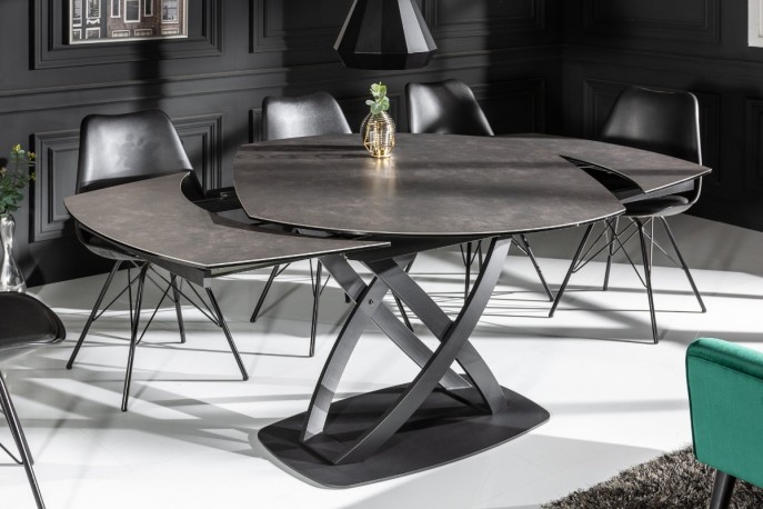 YAZA - 130-190 cm förlängningsbart matbord i antracit