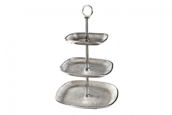 SISI - 44 cm kakställ med 3 våningar i silver