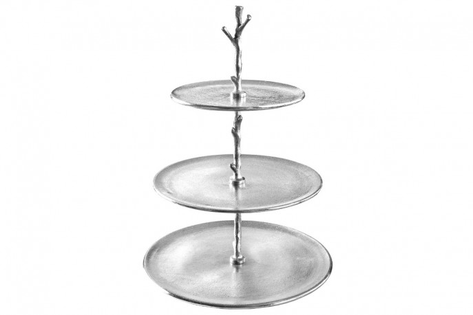 YUNO - 35 x 48 cm kakställ 3 våningar i silver