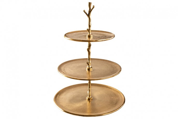YUNO - 35 x 48 cm kakställ 3 våningar i guld