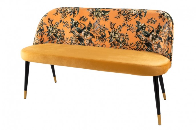 TUSS - 130 cm sittbänk i gult/mönstrad