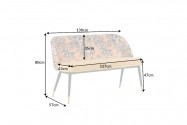TUSS - 130 cm sittbänk i gult/mönstrad