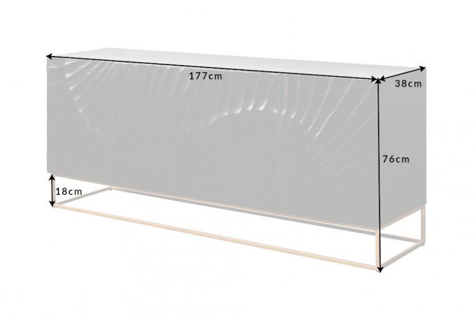 RENFO - 177cm skänk i svart mangoträ