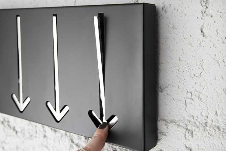 Wandgarderobe Arrow 3er schwarz