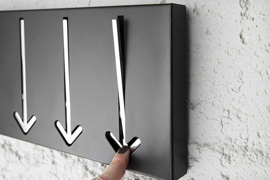 Wandgarderobe Arrow 3er schwarz