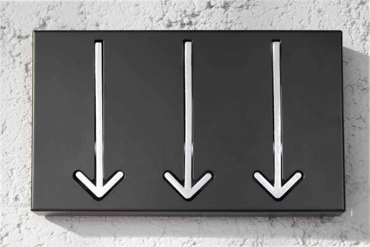 Wandgarderobe Arrow 3er schwarz