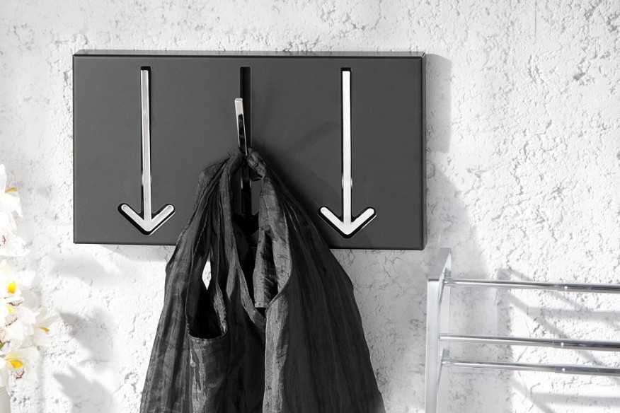 Wandgarderobe Arrow 3er schwarz