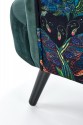 PAGONI leisure armchair dark green / black (Bluvel fabric  78)
