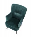PAGONI leisure armchair dark green / black (Bluvel fabric  78)