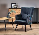 PAGONI armchair black (Bluvel fabric  19)