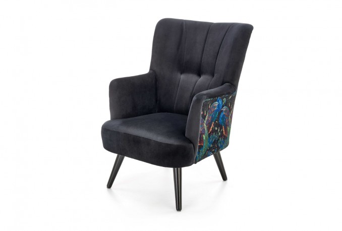 PAGONI armchair black (Bluvel fabric  19)