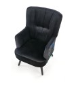 PAGONI armchair black (Bluvel fabric  19)