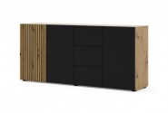 Auris 3D3S chest of drawers 180 cm artisan oak / black matt