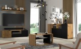 Chest of drawers Auris 4D 180 cm artisan oak / black matt