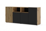 Chest of drawers Auris 4D 180 cm artisan oak / black matt