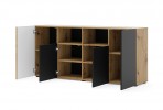 Chest of drawers Auris 4D 180 cm artisan oak / black matt