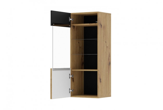 Hanging cabinet Auris 1D 45 cm artisan oak / black mat