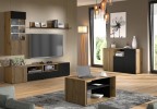TV stand AURIS 200 cm artisan oak / black matt