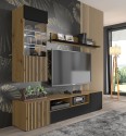 TV stand AURIS 200 cm artisan oak / black matt