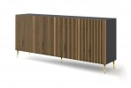 RAVENNA A chest of drawers 200cm 4D black mat / artisan oak