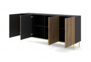RAVENNA A chest of drawers 200cm 4D black mat / artisan oak