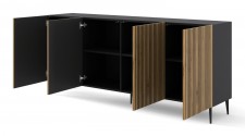 RAVENNA A chest of drawers 200cm 4D black mat / artisan oak