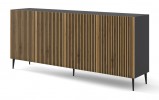 RAVENNA A chest of drawers 200cm 4D black mat / artisan oak